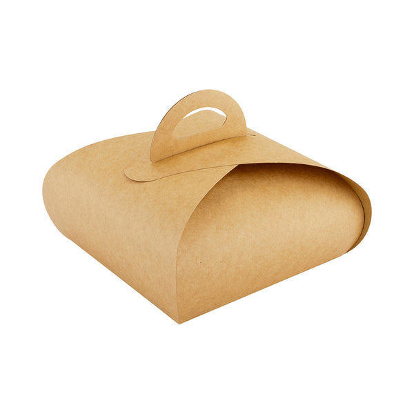 Restaurantware Ingenero Kraft Paper Medium Lunch And Cake Box - 7 3/4" X 7 3/4" X 5" - 100 Count Box