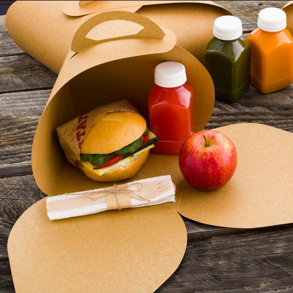 Restaurantware Ingenero Kraft Paper Small Lunch And Cake Box - 6 1/2" X 6 1/2" X 6 1/2" - 100 Count Box