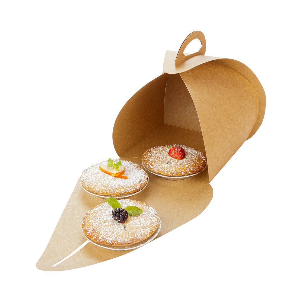 restaurantware Ingenero Kraft Paper Small Lunch and Cake Box - 6 1/2" x 6 1/2" x 6 1/2" - 100 count box