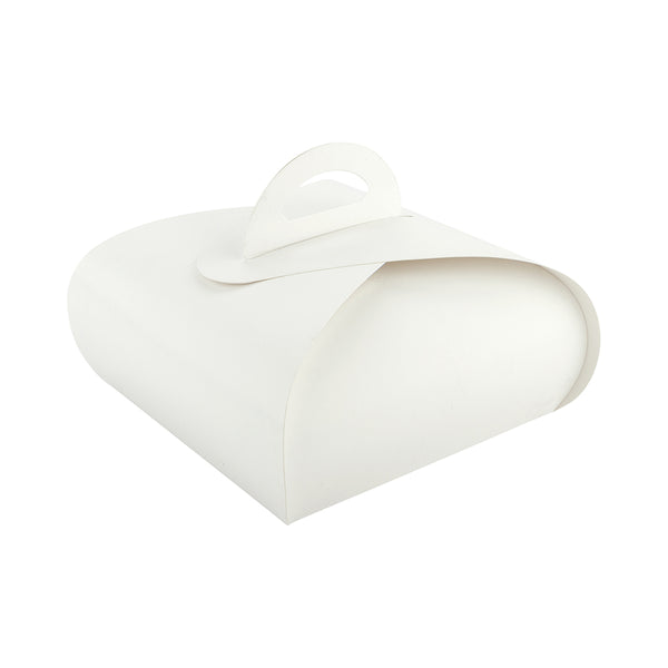 Restaurantware Ingenero White Paper Medium Lunch And Cake Box - 7 3/4" X 7 3/4" X 5" - 100 Count Box