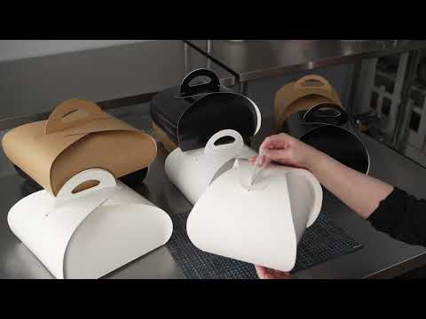 Restaurantware Ingenero White Paper Medium Lunch And Cake Box - 7 3/4" X 7 3/4" X 5" - 100 Count Box