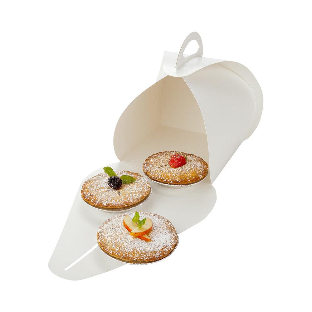 restaurantware Ingenero White Paper Small Lunch and Cake Box - 6 1/2" x 6 1/2" x 6 1/2" - 100 count box