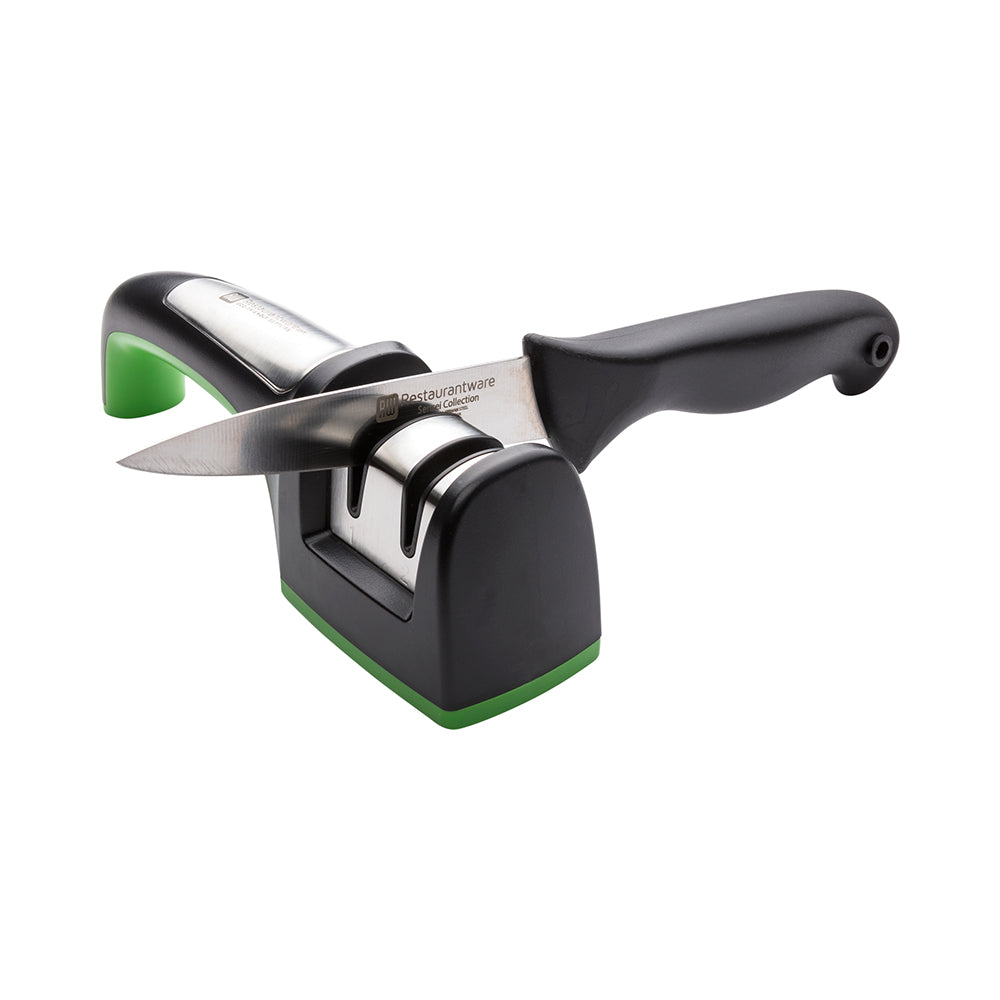 restaurantware Kitchen tek Commercial Knife Sharpener - Diamond Edge Manual Tabletop Design - 7 3/4" x 2" x 2 3/4" - 1 count box