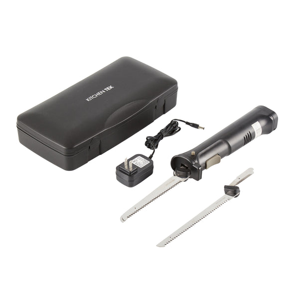 Restaurantware Kitchen Tek Cordless Electric Knife Set - With Storage Case Lithium Ion Battery 100-240V - 1 Count Box