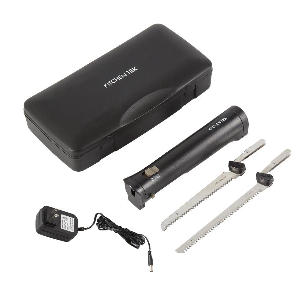 restaurantware Kitchen Tek Cordless Electric Knife Set - with Storage Case Lithium Ion Battery 100-240V - 1 count box