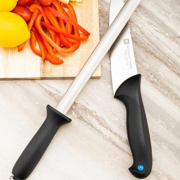 Restaurantware Kitchen Tek Professional Diamond Edge 10" Knife Sharpener - With Black Nylon Handle - 1 Count Box
