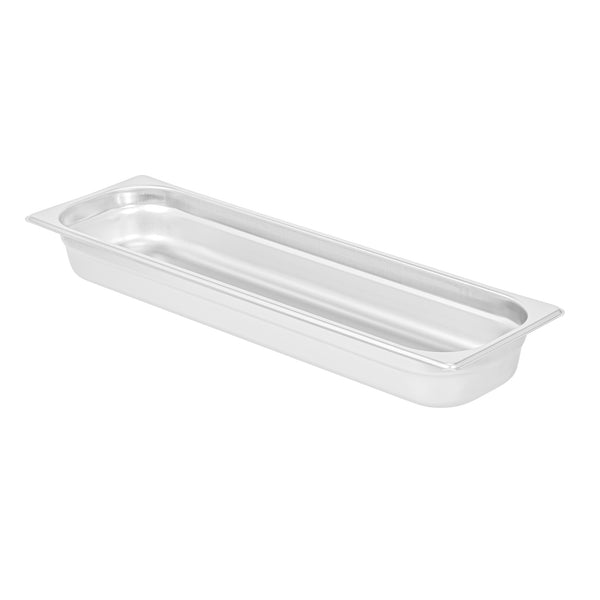 Restaurantware Kitchen Tek Stainless Steel 1/2 Size Long Steam Table Pan - 2 1/2 Inch Deep Anti Jam 24 Gauge - 6 Count Box