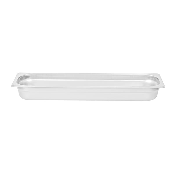 Restaurantware Kitchen Tek Stainless Steel 1/2 Size Long Steam Table Pan - 2 1/2 Inch Deep Anti Jam 24 Gauge - 6 Count Box