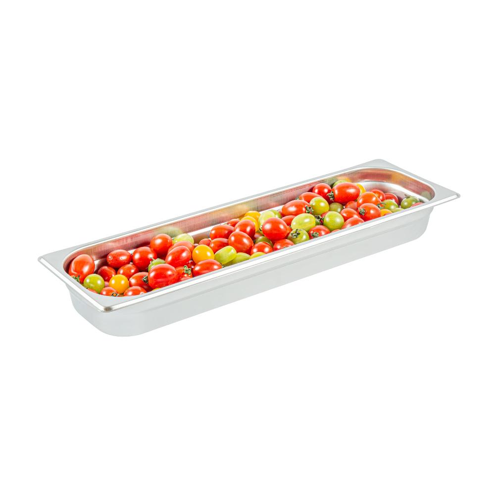 restaurantware Kitchen Tek Stainless Steel 1/2 Size Long Steam Table Pan - 2 1/2 Inch Deep Anti Jam 24 Gauge - 6 count box