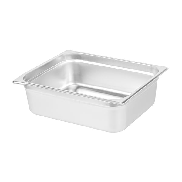 Restaurantware Kitchen Tek Stainless Steel 1/2 Size Steam Table Pan - 4 Inch Deep Anti Jam 24 Gauge - 6 Count Box