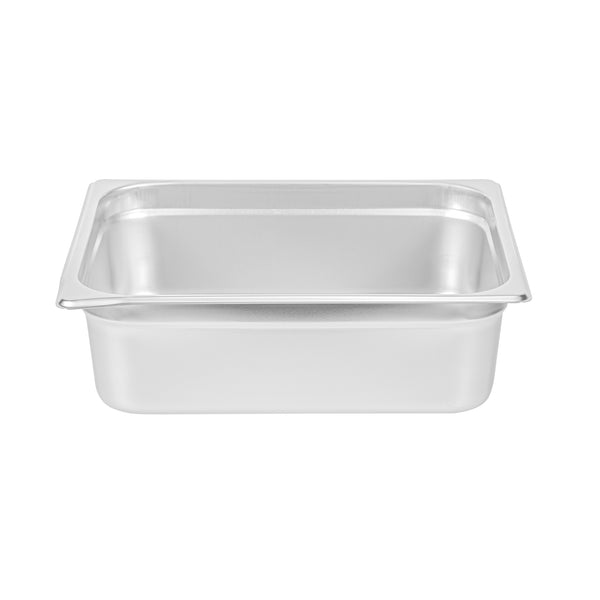 Restaurantware Kitchen Tek Stainless Steel 1/2 Size Steam Table Pan - 4 Inch Deep Anti Jam 24 Gauge - 6 Count Box