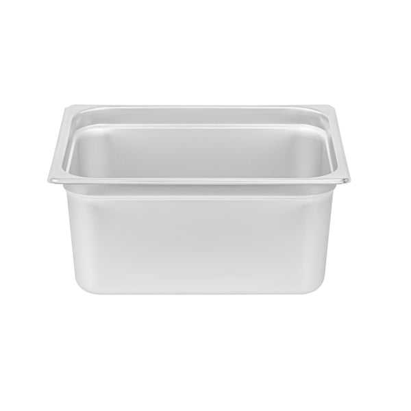 Restaurantware Kitchen Tek Stainless Steel 1/2 Size Steam Table Pan - 6 Inch Deep Anti Jam 24 Gauge - 6 Count Box