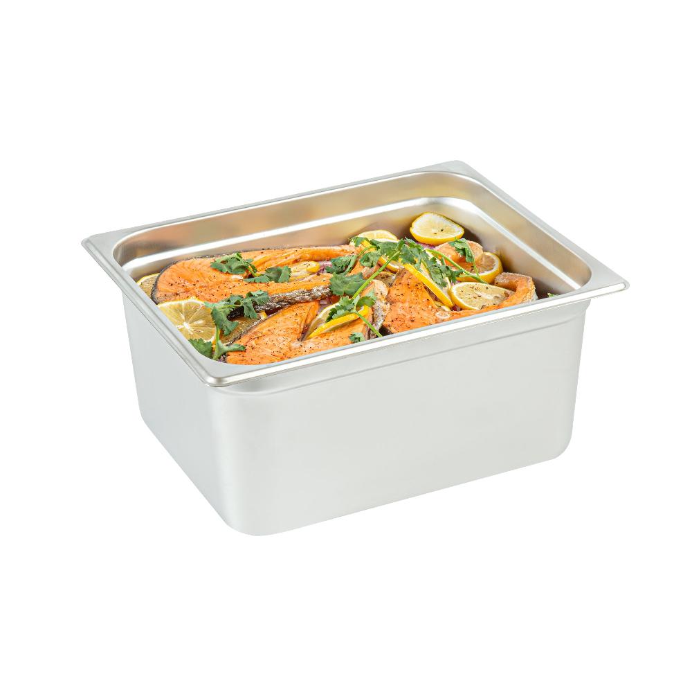 restaurantware Kitchen Tek Stainless Steel 1/2 Size Steam Table Pan - 6 Inch Deep Anti Jam 24 Gauge - 6 count box