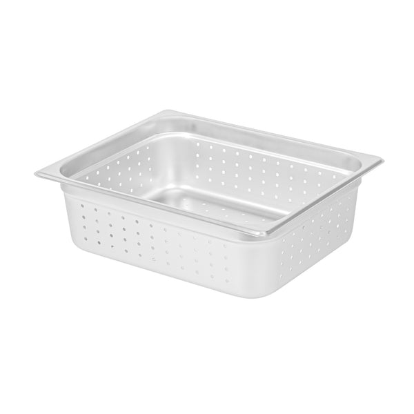 Restaurantware Kitchen Tek Stainless Steel 1/2 Size Steam Table Pan - 4 Inch Deep Perforated Anti Jam 24 Gauge - 6 Count Box