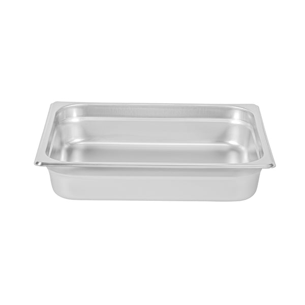 Restaurantware Kitchen Tek Stainless Steel 1/2 Size Steam Table Pan - 2 1/2 Inch Deep Anti Jam 24 Gauge - 12 Count Box