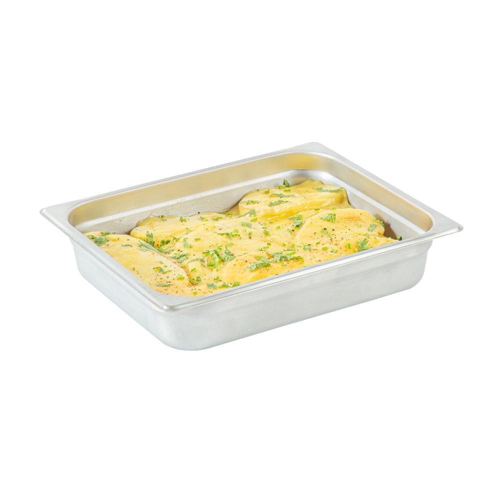 restaurantware Kitchen Tek Stainless Steel 1/2 Size Steam Table Pan - 2 1/2 Inch Deep Anti Jam 24 Gauge - 12 count box