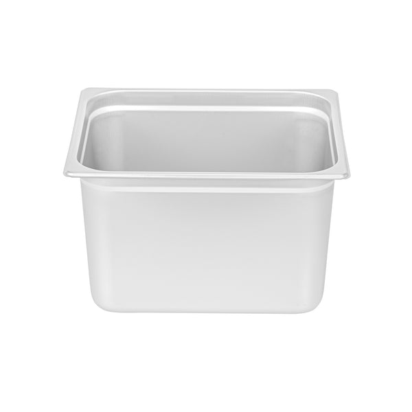 Restaurantware Kitchen Tek Stainless Steel 1/2 Size Steam Table Pan - 8 Inch Deep Anti Jam 24 Gauge - 6 Count Box