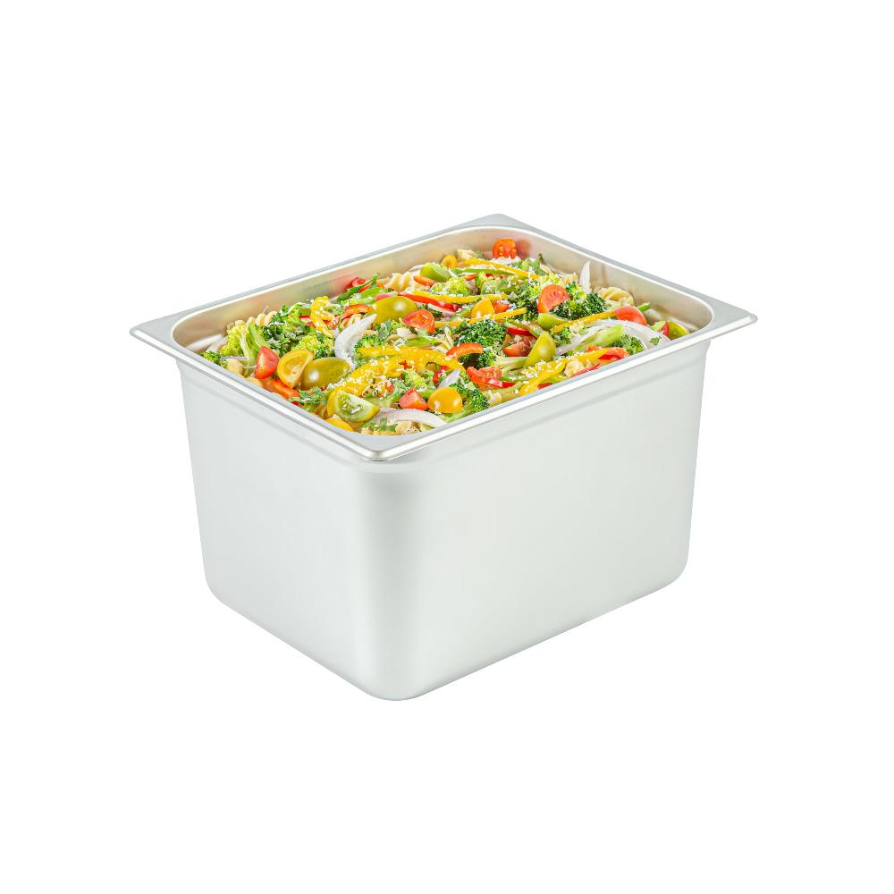 restaurantware Kitchen Tek Stainless Steel 1/2 Size Steam Table Pan - 8 Inch Deep Anti Jam 24 Gauge - 6 count box