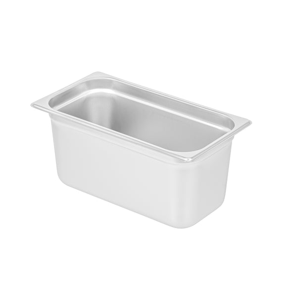 Restaurantware Kitchen Tek Stainless Steel 1/3 Size Steam Table Pan - 6 Inch Deep Anti Jam 24 Gauge - 12 Count Box