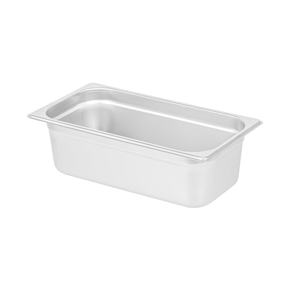 Restaurantware Kitchen Tek Stainless Steel 1/3 Size Steam Table Pan - 4 Inch Deep Anti Jam 24 Gauge - 12 Count Box