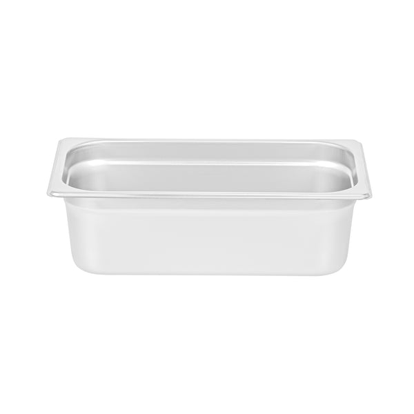 Restaurantware Kitchen Tek Stainless Steel 1/3 Size Steam Table Pan - 4 Inch Deep Anti Jam 24 Gauge - 12 Count Box