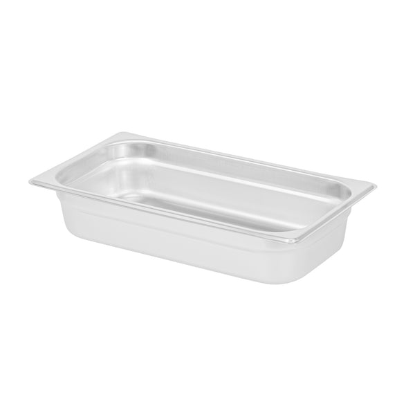 Restaurantware Kitchen Tek Stainless Steel 1/3 Size Steam Table Pan - 2 1/2 Inch Deep Anti Jam 24 Gauge - 12 Count Box