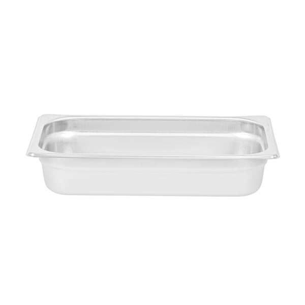 Restaurantware Kitchen Tek Stainless Steel 1/3 Size Steam Table Pan - 2 1/2 Inch Deep Anti Jam 24 Gauge - 12 Count Box