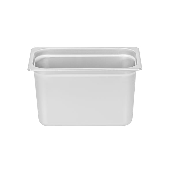 Restaurantware Kitchen Tek Stainless Steel 1/3 Size Steam Table Pan - 8 Inch Deep Anti Jam 24 Gauge - 12 Count Box