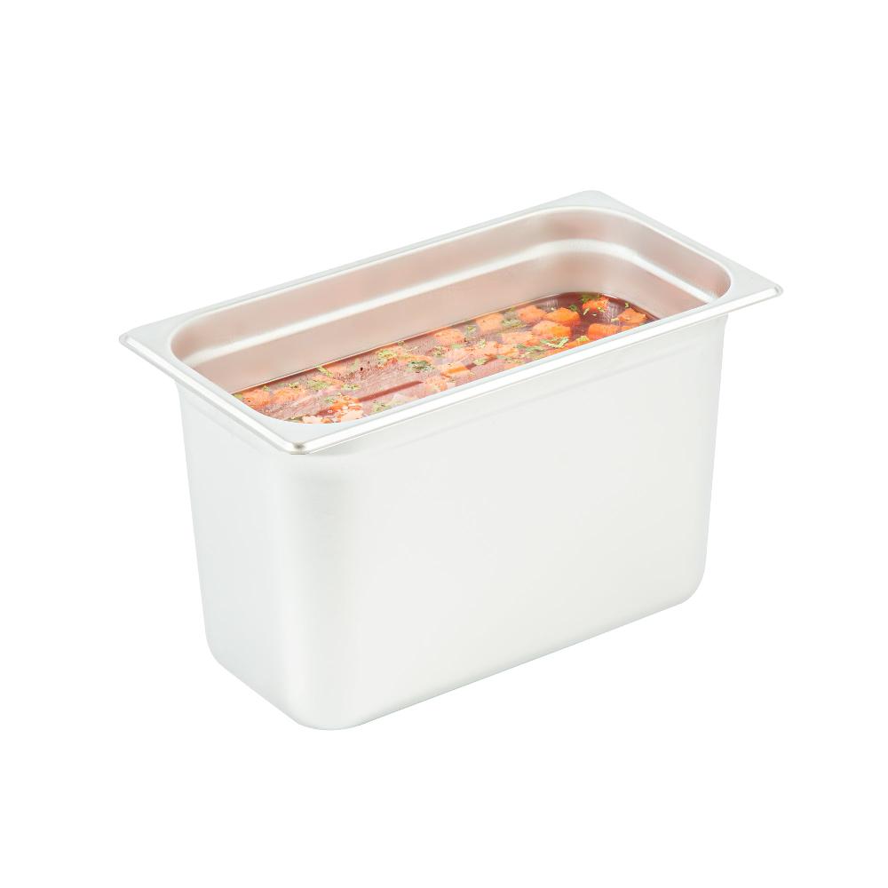 restaurantware Kitchen Tek Stainless Steel 1/3 Size Steam Table Pan - 8 Inch Deep Anti Jam 24 Gauge - 12 count box
