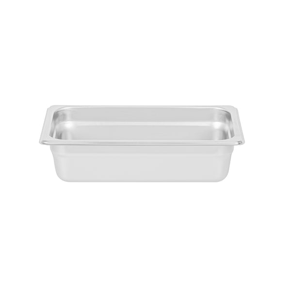 Restaurantware Kitchen Tek Stainless Steel 1/4 Size Steam Table Pan - 2 1/2 Inch Deep Anti Jam 24 Gauge - 12 Count Box