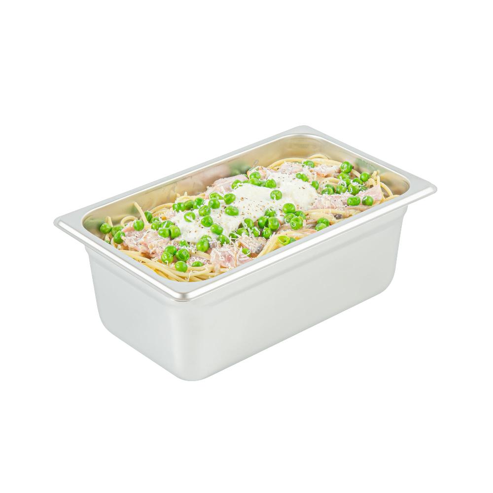 restaurantware Kitchen Tek Stainless Steel 1/4 Size Steam Table Pan - 4 Inch Deep Anti Jam 24 Gauge - 12 count box