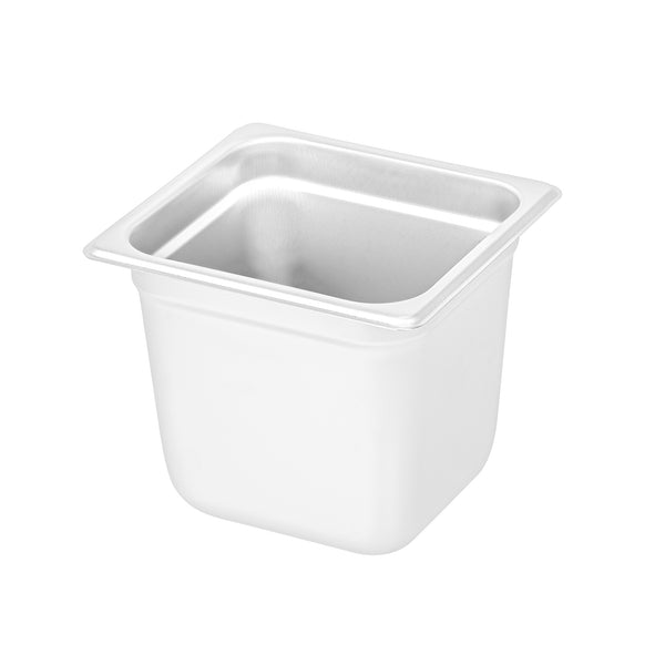 Restaurantware Kitchen Tek Stainless Steel 1/6 Size Steam Table Pan - 6 Inch Deep Anti Jam 24 Gauge - 12 Count Box