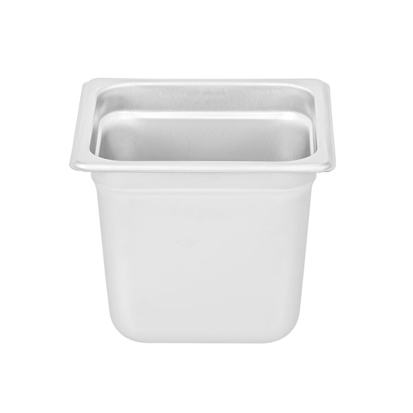 Restaurantware Kitchen Tek Stainless Steel 1/6 Size Steam Table Pan - 6 Inch Deep Anti Jam 24 Gauge - 12 Count Box