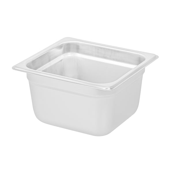Restaurantware Kitchen Tek Stainless Steel 1/6 Size Steam Table Pan - 4 Inch Deep Anti Jam 24 Gauge - 12 Count Box