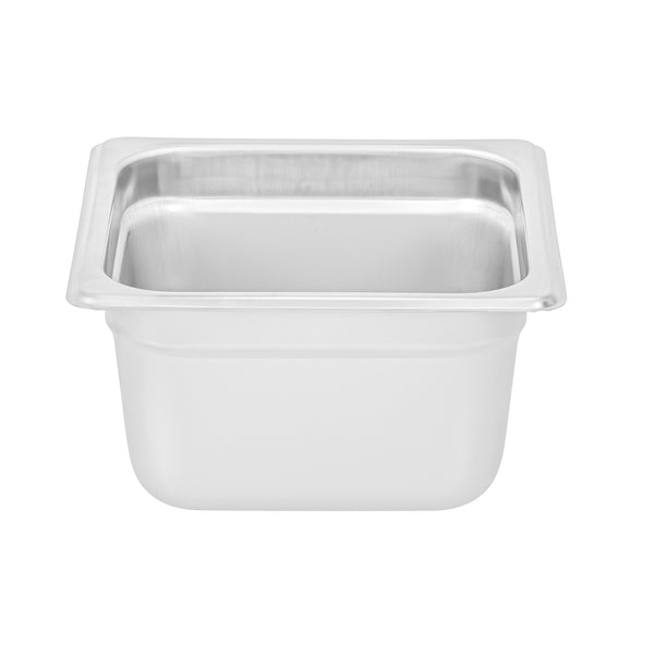 Restaurantware Kitchen Tek Stainless Steel 1/6 Size Steam Table Pan - 4 Inch Deep Anti Jam 24 Gauge - 12 Count Box