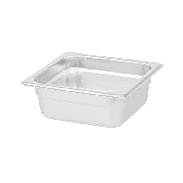 Restaurantware Kitchen Tek Stainless Steel 1/6 Size Steam Table Pan - 2 1/2 Inch Deep Anti Jam 24 Gauge - 12 Count Box
