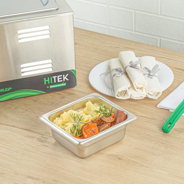 Restaurantware Kitchen Tek Stainless Steel 1/6 Size Steam Table Pan - 2 1/2 Inch Deep Anti Jam 24 Gauge - 12 Count Box