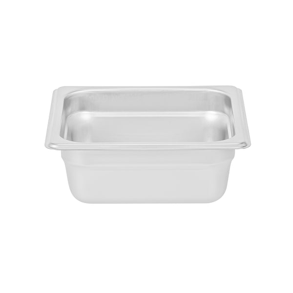 Restaurantware Kitchen Tek Stainless Steel 1/6 Size Steam Table Pan - 2 1/2 Inch Deep Anti Jam 24 Gauge - 12 Count Box