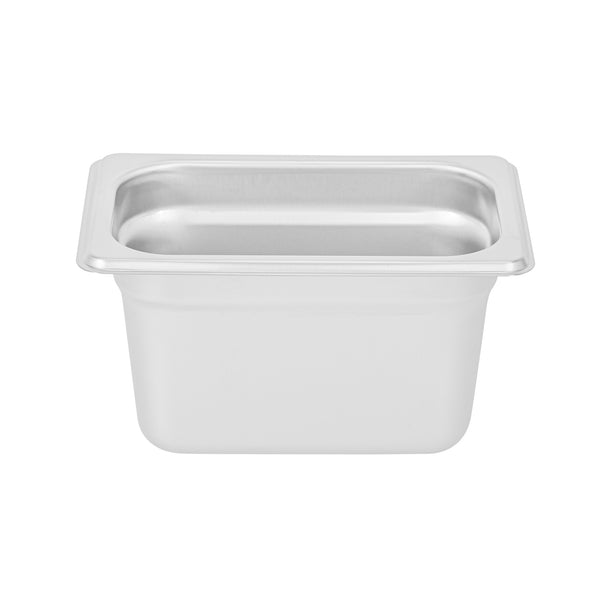 Restaurantware Kitchen Tek Stainless Steel 1/9 Size Steam Table Pan - 4 Inch Deep Anti Jam 24 Gauge - 12 Count Box