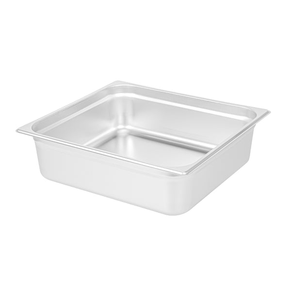 Restaurantware Kitchen Tek Stainless Steel 2/3 Size Steam Table Pan - 4 Inch Deep Anti Jam 24 Gauge - 6 Count Box