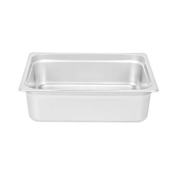 Restaurantware Kitchen Tek Stainless Steel 2/3 Size Steam Table Pan - 4 Inch Deep Anti Jam 24 Gauge - 6 Count Box