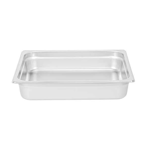 Restaurantware Kitchen Tek Stainless Steel 2/3 Size Steam Table Pan - 2 1/2 Inch Deep Anti Jam 24 Gauge - 12 Count Box