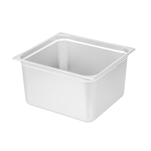 Restaurantware Kitchen Tek Stainless Steel 2/3 Size Steam Table Pan - 8 Inch Deep Anti Jam 24 Gauge - 6 Count Box
