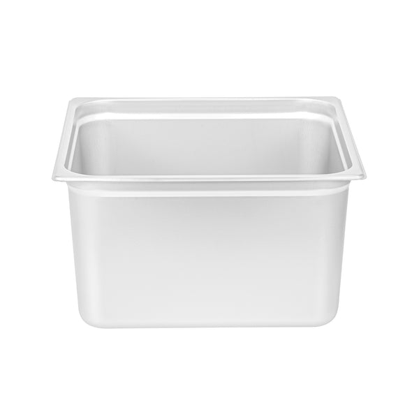 Restaurantware Kitchen Tek Stainless Steel 2/3 Size Steam Table Pan - 8 Inch Deep Anti Jam 24 Gauge - 6 Count Box