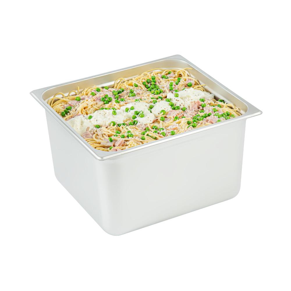 restaurantware Kitchen Tek Stainless Steel 2/3 Size Steam Table Pan - 8 Inch Deep Anti Jam 24 Gauge - 6 count box