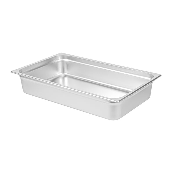 Restaurantware Kitchen Tek Stainless Steel Full Size Steam Table Pan - 4 Inch Deep Anti Jam 24 Gauge - 6 Count Box
