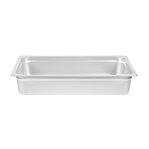 Restaurantware Kitchen Tek Stainless Steel Full Size Steam Table Pan - 4 Inch Deep Anti Jam 24 Gauge - 6 Count Box