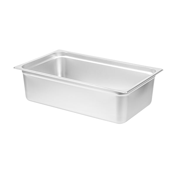 Restaurantware Kitchen Tek Stainless Steel Full Size Steam Table Pan - 6 Inch Deep Anti Jam 24 Gauge - 6 Count Box