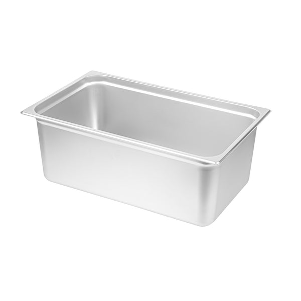 Restaurantware Kitchen Tek Stainless Steel Full Size Steam Table Pan - 8 Inch Deep Anti Jam 24 Gauge - 6 Count Box