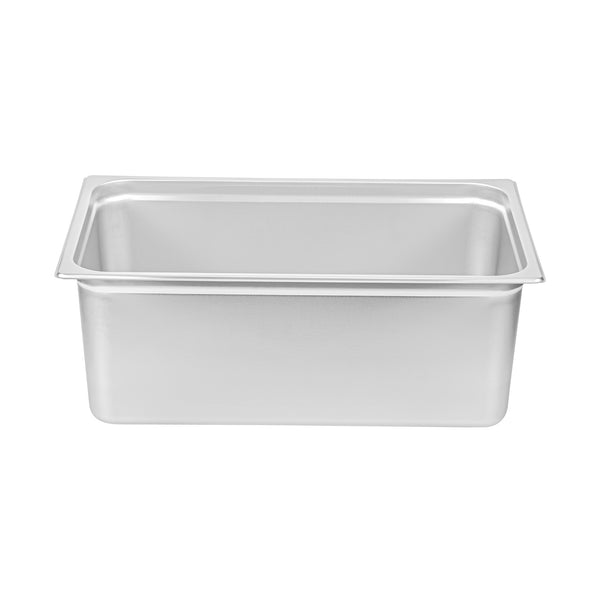 Restaurantware Kitchen Tek Stainless Steel Full Size Steam Table Pan - 8 Inch Deep Anti Jam 24 Gauge - 6 Count Box